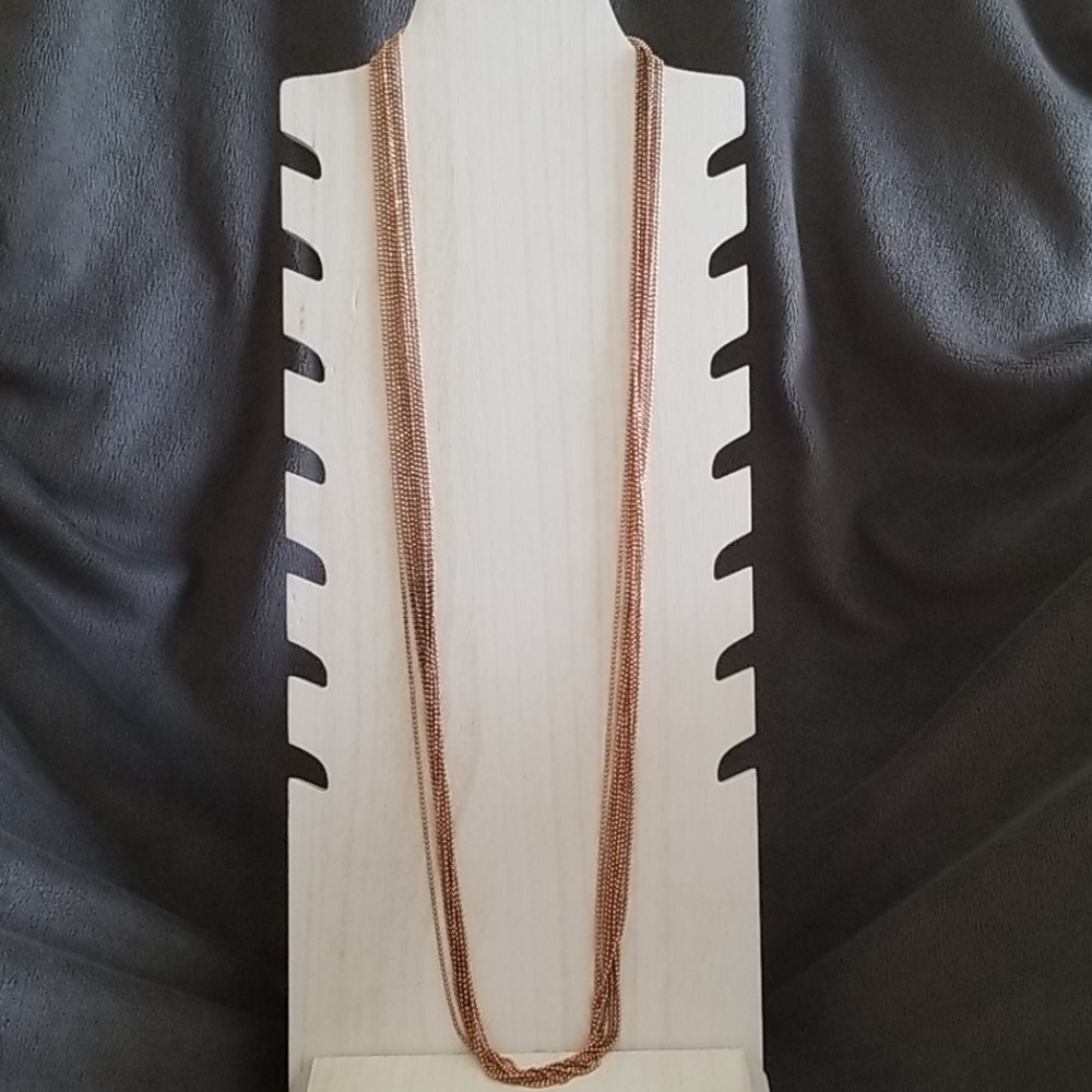 Long Layerd Rose Gold Chain Necklace
